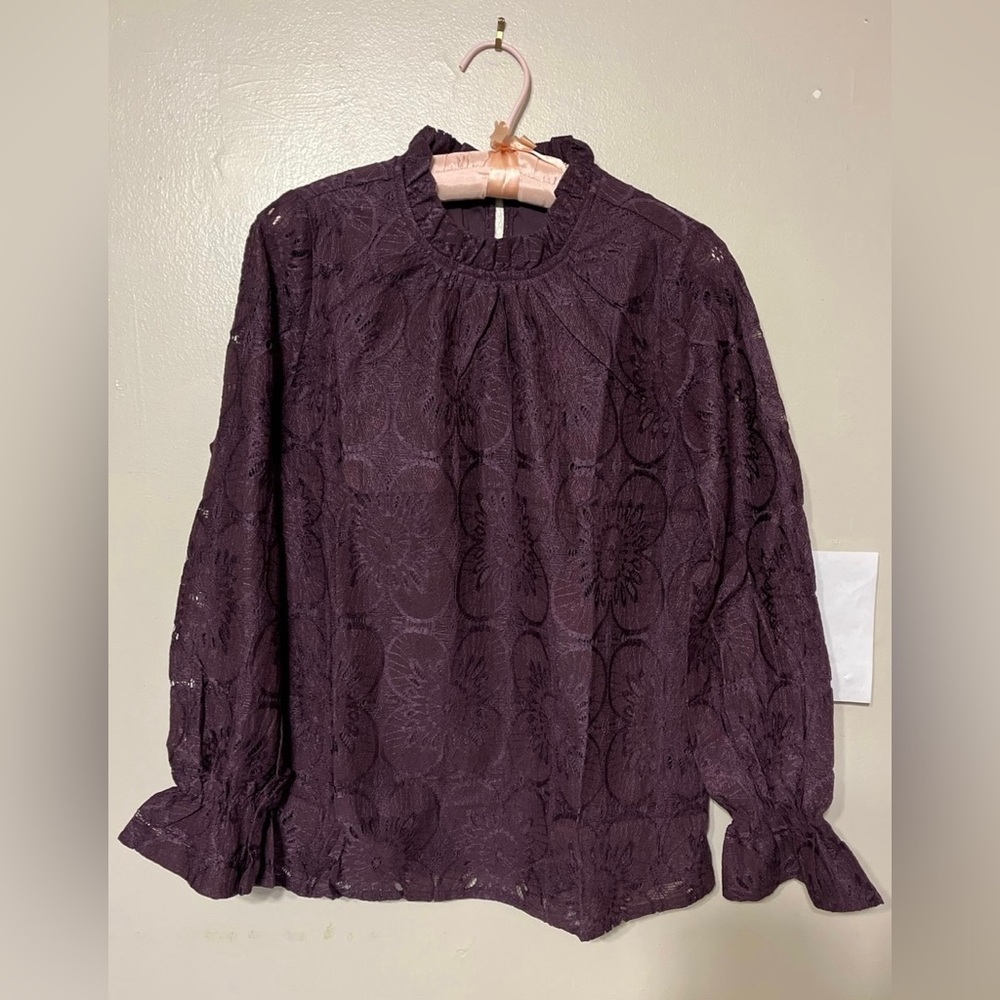 Lace Blouse, dark purple